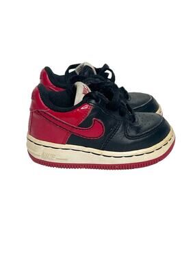 NIKE AIR FORCE 1 Toddler Sneaker Shoes Lace Up Black Red Size US 5C UK 4.5 EU 21